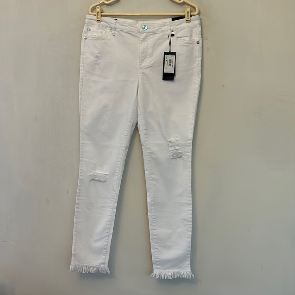 Armani Exchange white distressed super skinny cropped jeans Size 32 New